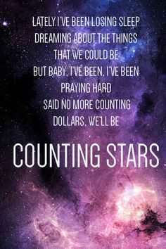 Lyric art- Counting Stars by OneRepublic More