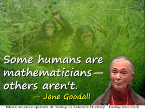 Jane Goodall quote Some humans are mathematicians