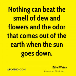 Nothing can beat the smell of dew and flowers and the odor that comes ...