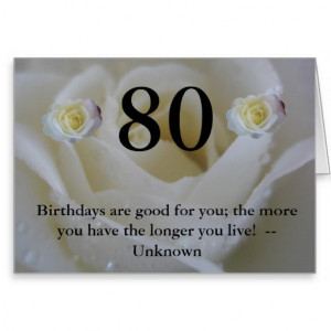 White Rose 80th Birthday Cards