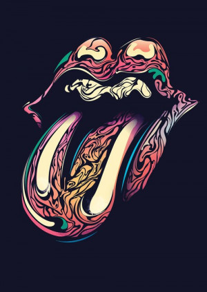 colors, mick jagger, mouth, music, the rolling stones, tongue