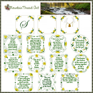 Love and Marriage Quotes 'N Quilt Block Set 1