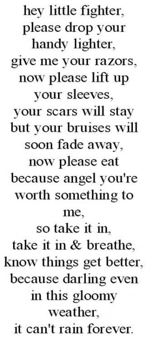 depressed bruises rain self harm cuts scars starve yourself
