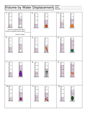 volume by displacement worksheets