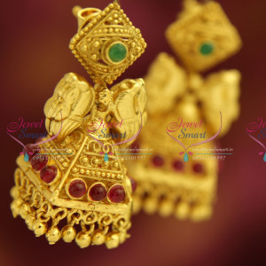 handmade real look kemp jhumka earrings fashion traditional jewellery