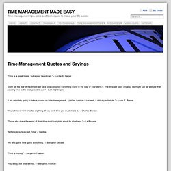 Time Management Quotes and Sayings