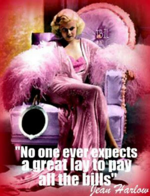 Jean Harlow quote on being good in bed