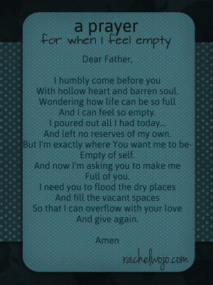 prayer for when I feel empty