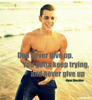 dont, give up, quote, ryan sheckler, text, try, typography