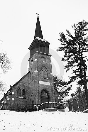 Black And White Old Church