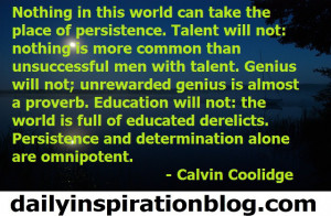 ... take the place of persistence Calvin Coolidge quotes on persistence