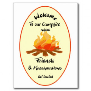 Funny Friend Marshmallow Camping Quote Postcard