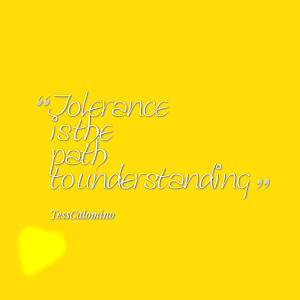 Quotes Picture: tolerance is the path to understanding