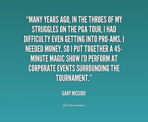 Many years ago, in the throes of my struggles on the PGA Tour, I had ...