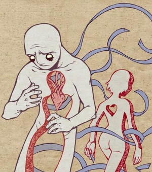 art, heart, illustration, love, morbid