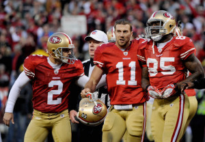 Vernon Davis and Alex Smith Divisional Playoffs New Orleans Saints