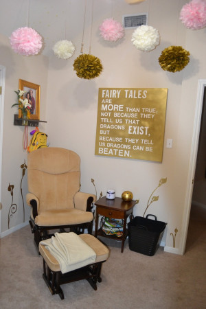 36 x 36 Gold Fairy Tales Quote by G K Chesterton Sign by queganga