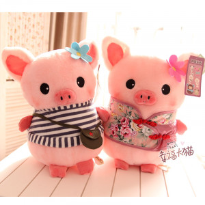 Free shipping holiday sale super cute sweet pink pig plush doll hold ...