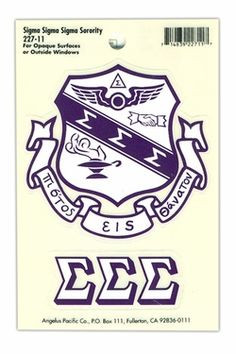 Sigma Sigma Sigma Crest Decals SALE $4.95. - Greek Clothing and ...