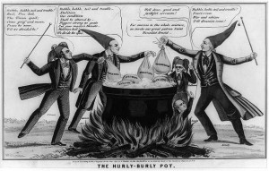 An 1850 cartoon attacking sectional interests for endangering the ...