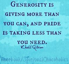 Generosity quote via www.Facebook.com/SpiritualChocoholics