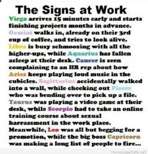 The signs at work / Horoscope Cafe