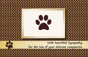 Printable Pet Sympathy Card-Dog-Cat-Brown-Folded-Paw prints-Instant ...