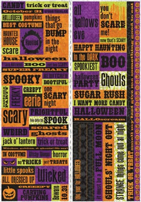 Halloween Cardstock Scrapbooking Quotes and Borders Stickers (extra ...
