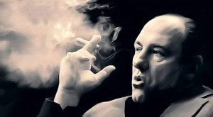 ... Soprano Smokes Cigar - Canvas print poster - James Gandolfini Sopranos