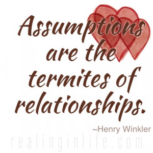 Good Words: Assumptions in Relationships