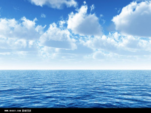蓝天白云大海高清摄影图片