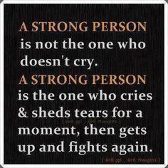 This quote fits our Ali to a T. We have seen her in tears one moment ...