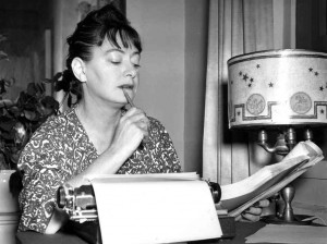Parker works at her typewriter in 1941. After her death at 73, Parker ...
