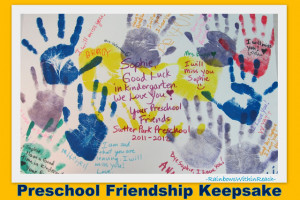 photo of: Keepsake for leaving Preschool and heading to kindergarten