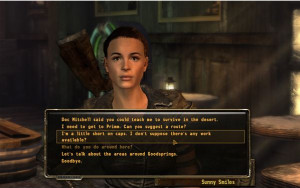 ... options about what the player-character should do next in the game