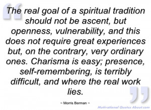 the real goal of a spiritual tradition morris berman