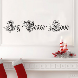 Peace Joy Love Quote - Wall Decal Custom Chalkboard Vinyl Art Stickers ...