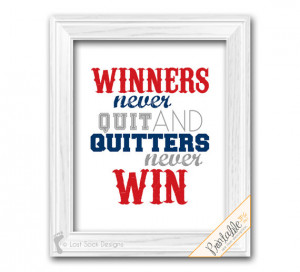 Sports Quote Baseball Theme Teen Boy bedroom Winners Never Quit and ...