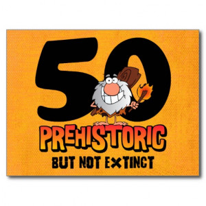 Prehistoric 50th Birthday Postcard Invitation
