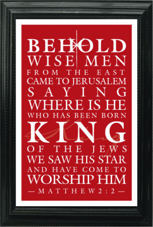 Christmas Bible Verse Printable Subway Art Matthew 2:2 11x17 and 11x14