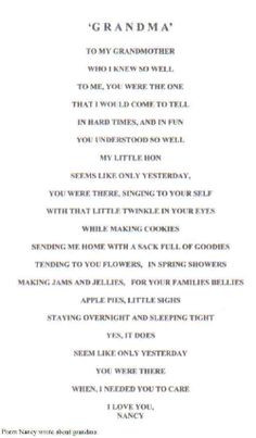 ... | ... LOVE YOU Poem wrote about grandma(Click on Picture to View