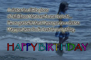 ... Happy Birthday Sister Quotes, e greeting cards and wishes in a beach