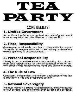 Tea Party core beliefs