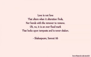 One of my favorite sonnets from Shakespeare