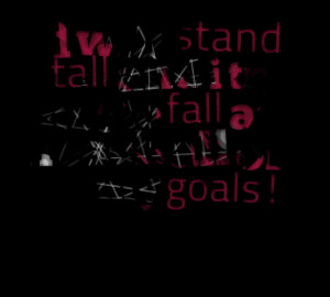 will stand tall and i try not to fall as i reach all of my goals