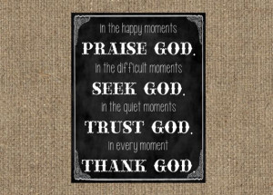 Chalkboard Moments with God Quote Print - digital download