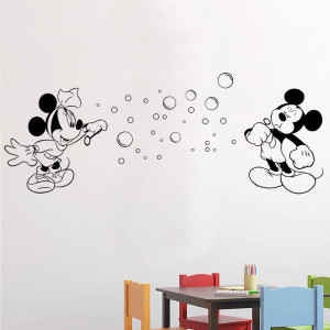 ... mouse quotes Mickey and Minnie Blowing Bubbles Wall Stickers Decals