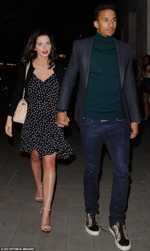 Date night: Helen Flanagan wowed in a pretty polka dot dress beside ...