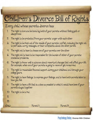 Children's Divorce Bill of Rights - a new tool to help children of ...
