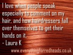love when people speak especially to comment on my hair, and how ...
